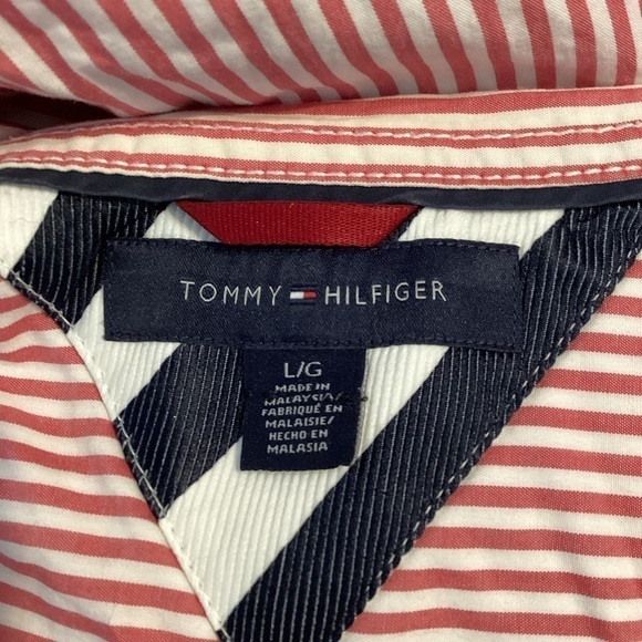Tommy Hilfiger Button Down Top Size L Multicolor Stripe - Picture 6 of 7
